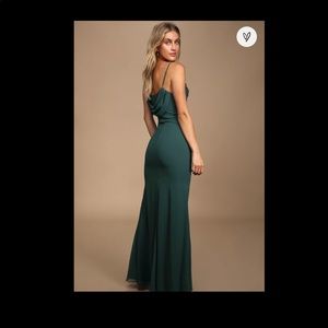 Lulu’s - Captivated Emerald Green Cowl Neck Maxi Dress - Brand New!